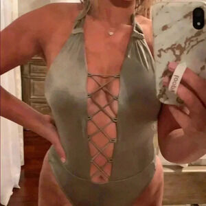 COPY - NWOT green one piece sexy swimsuit